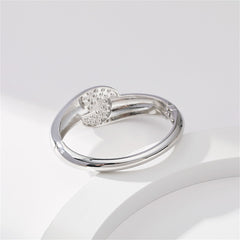 Silver-Plated Comma Bypass Bangle