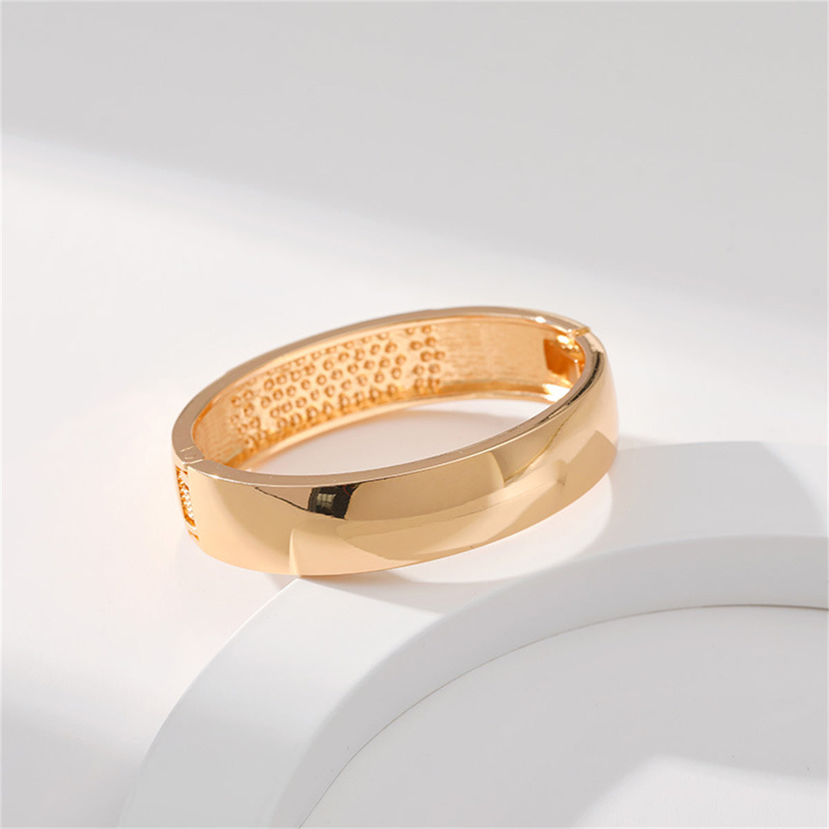 Cubic Zirconia & 18K Gold-Plated Arrow Bangle