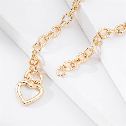 18K Gold-Plated Heart Chunky Cable Chain Pendant Necklace, gold pendant necklace for women, lifestyle look