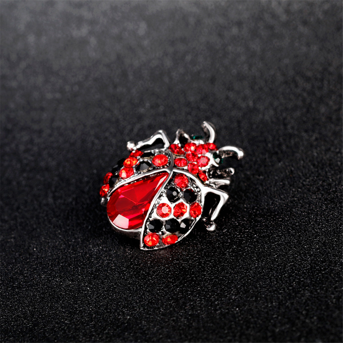Red Crystal and Cubic Zirconia Ladybug Brooch, brooch pin, elegant gift for her, lifestyle look