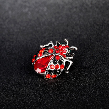 Red Crystal and Cubic Zirconia Ladybug Brooch, brooch pin, elegant gift for her, lifestyle look