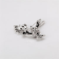 Cubic Zirconia & Silver-Plated Reindeer Brooch