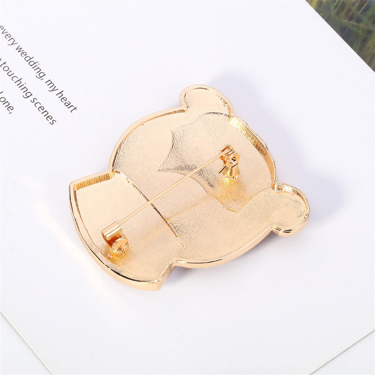 Enamel and 18K Gold-Plated Nurse Brooch, gold brooch pin, botanical inspired, lifestyle look