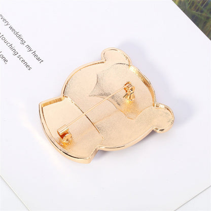 Enamel and 18K Gold-Plated Nurse Brooch, gold brooch pin, botanical inspired, lifestyle look