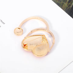 Red Enamel & 18K Gold-Plated Heart Stethoscope Brooch