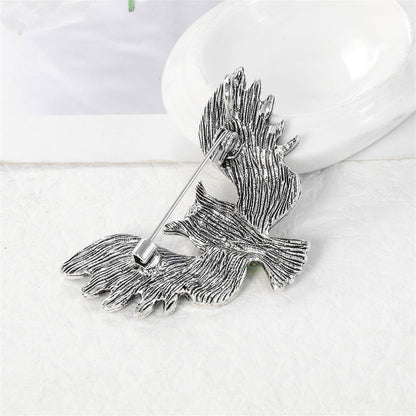 Purple Cubic Zirconia and Enamel Silver-Plated Owl Brooch, silver brooch pin, botanical inspired, styled look
