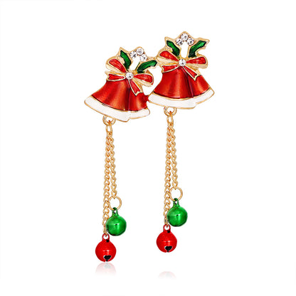 Clear Cubic Zirconia and Red Enamel Bells Brooch, brooch pin, everyday style, detail close-up