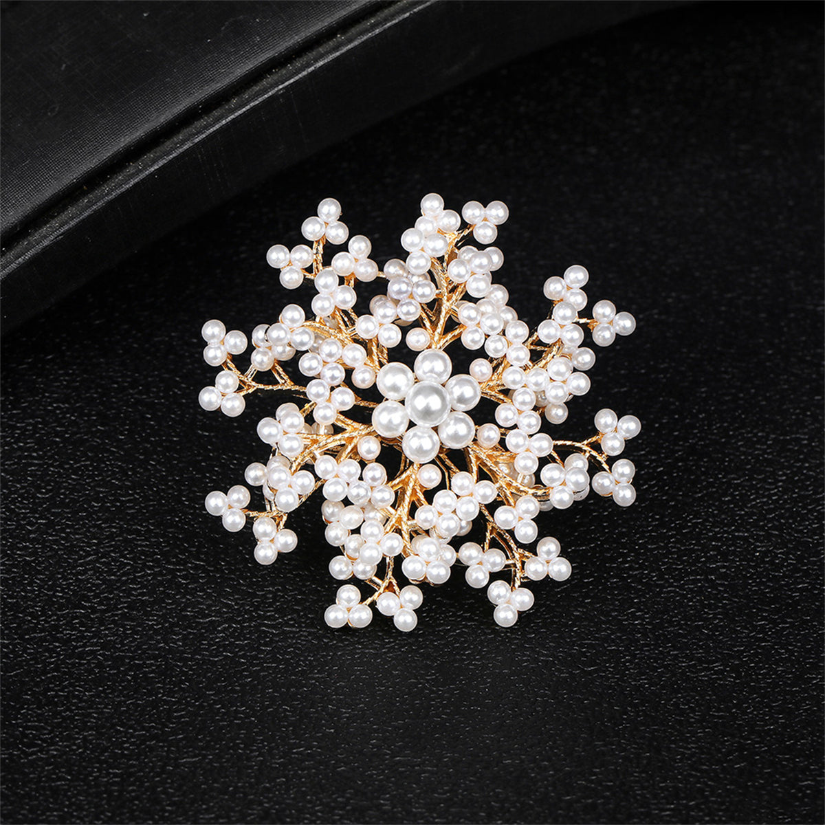 Pearl & 18K Gold-Plated Flower Brooch
