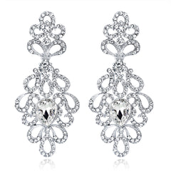 Cubic Zirconia & Crystal Botanical Drop Earrings