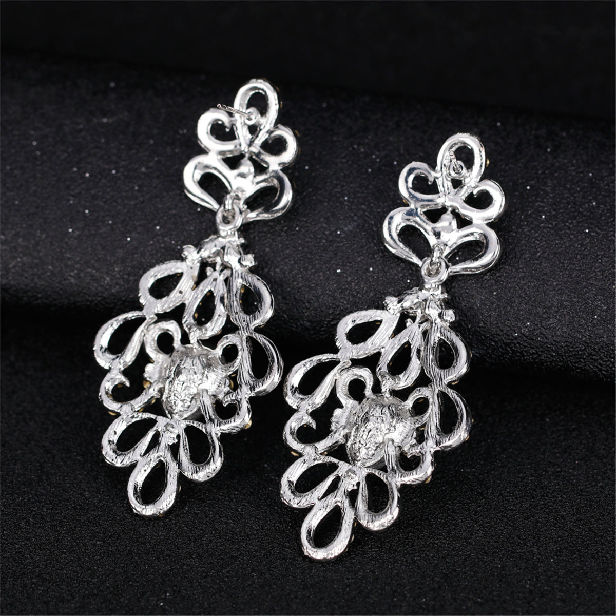 Cubic Zirconia & Crystal Botanical Drop Earrings