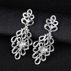 Cubic Zirconia & Crystal Botanical Drop Earrings