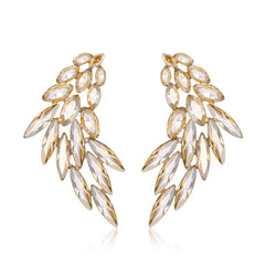Champagne Crystal & 18K Gold-Plated Wing Drop Earrings