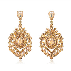 Yellow Crystal & Cubic Zirconia 18K Gold-Plated Botanical Drop Earrings