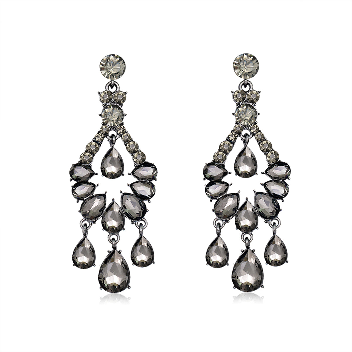 Cubic Zirconia & Crystal Chandelier Drop Earrings