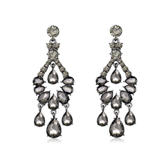 Cubic Zirconia & Crystal Chandelier Drop Earrings
