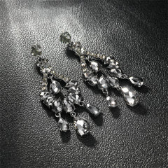Cubic Zirconia & Crystal Chandelier Drop Earrings