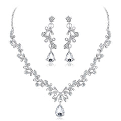 Crystal & Cubic Zirconia Botanical Collar Necklace Set