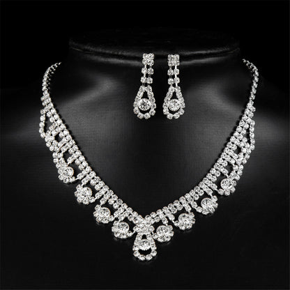 Cubic Zirconia and Silver-Plated Tassel Necklace Set, silver drop earrings for women, botanical inspired, styled look