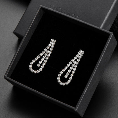 Cubic Zirconia and Silver-Plated Statement Necklace and Drop Earrings, silver drop earrings for women, styled look