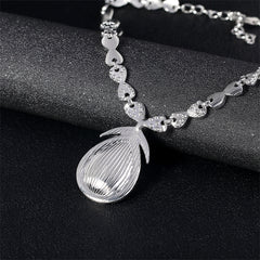 Crystal & Cubic Zirconia Silver-Plated Pendant Necklace & Drop Earrings
