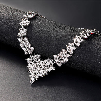 Crystal and Silver-Plated Pear-Cut Pendant Necklace and Drop Earrings, silver stud earrings for women, lifestyle look