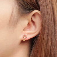 Pink Crystal & 18k Gold-Plated Wine Glass Stud Earrings