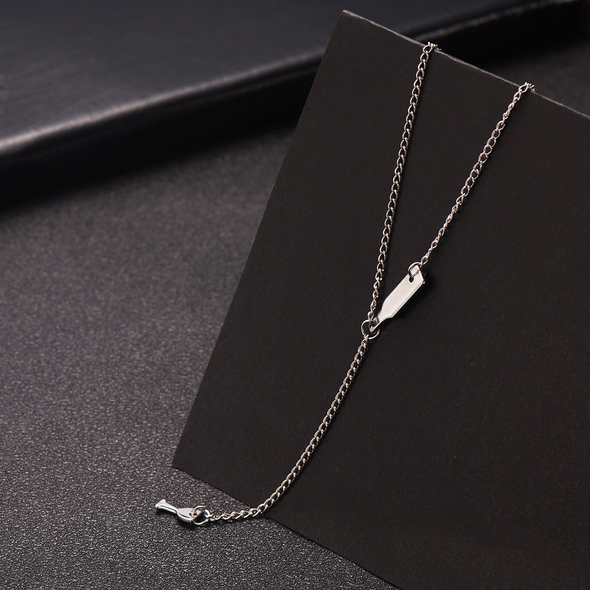 Silver-Plated Wine Lariat Necklace, silver pendant necklace for women, elegant gift for her, front view
