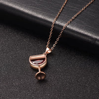 Red Crystal & 18K Rose Gold-Plated Wine Glass Pendant Necklace