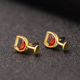 Red Crystal & 18k Gold-Plated Wine Cup Stud Earrings