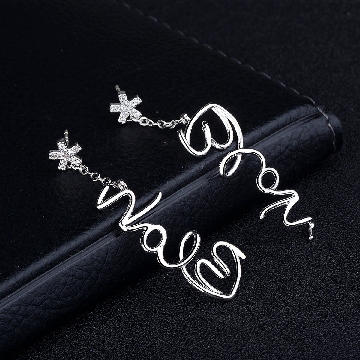 Cubic Zirconia & Silver-Plated 'Bloh' Drop Earrings