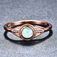 Opal & Rose Goldtone Openwork Eye Ring