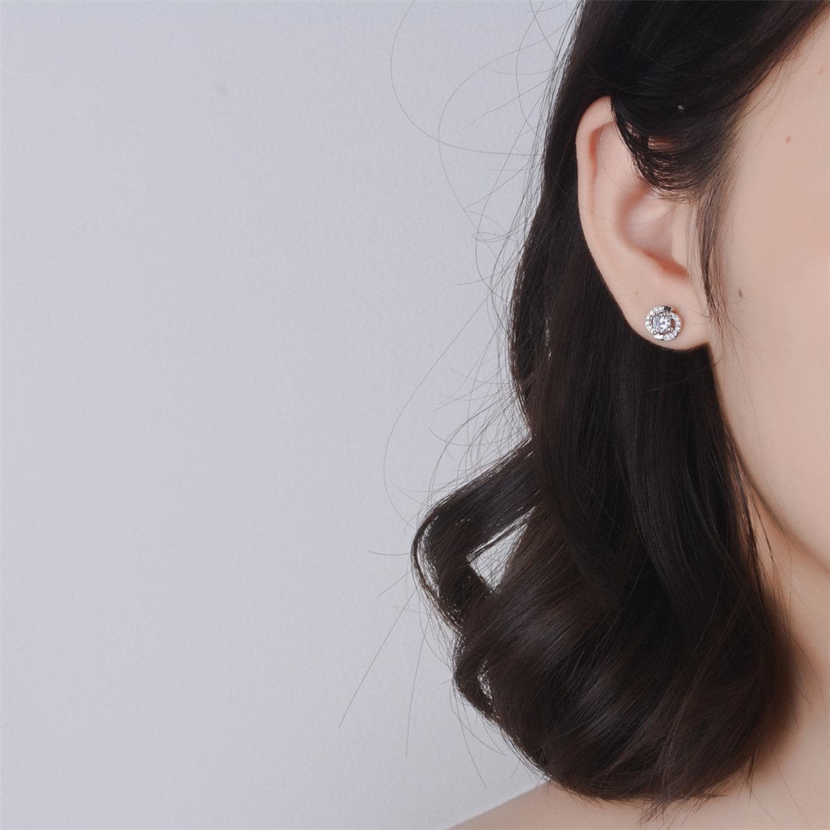 Cubic Zirconia & Silver-Plated Round-Cut Spiral Stud Earrings