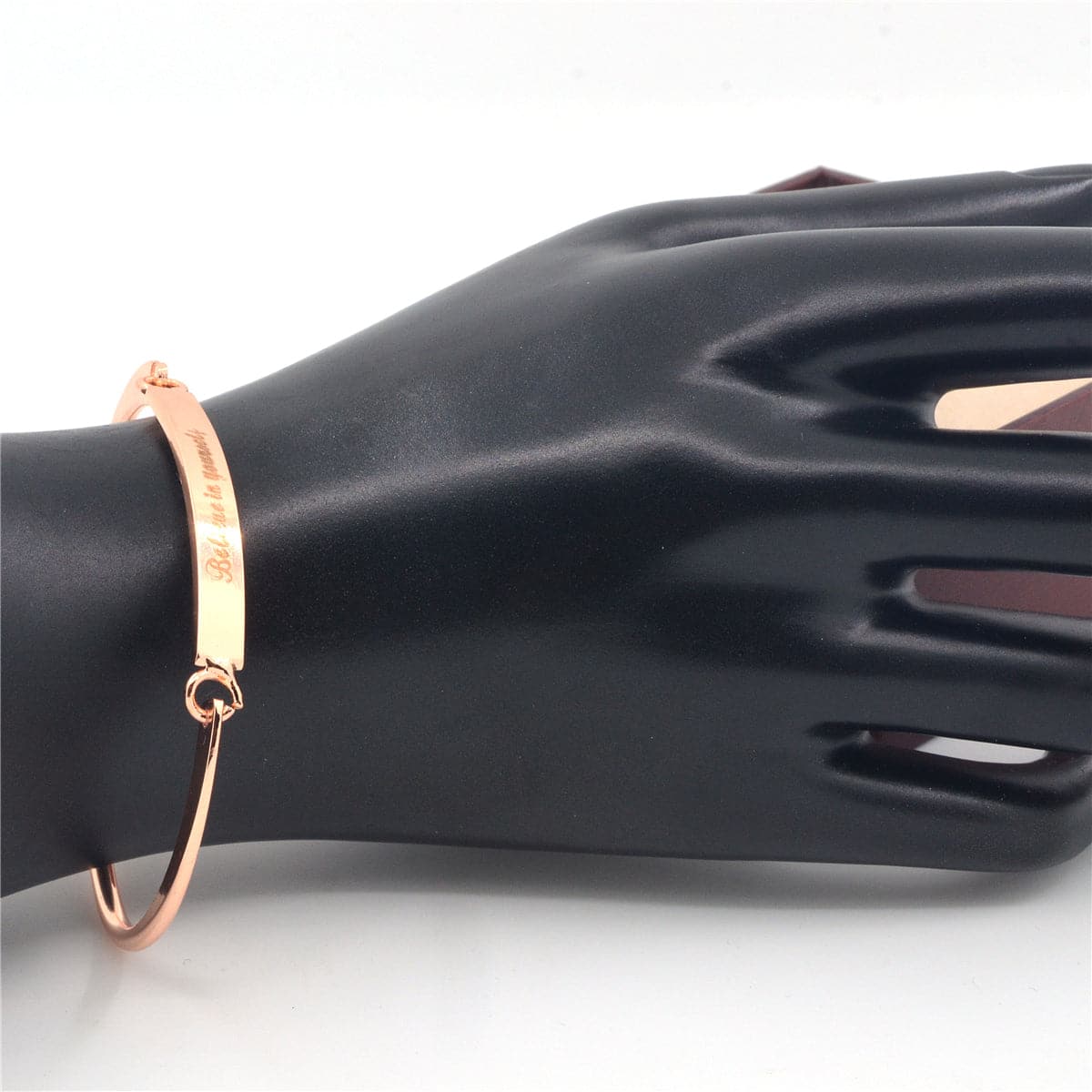 18k Rose Gold-Plated 'Believe In Yourself' Bangle - streetregion