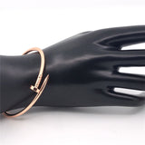 18k Rose Gold-Plated Screw Bangle - streetregion
