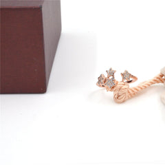 Cubic Zirconia & 18K Rose Gold-Plated Star Adjustable Ring