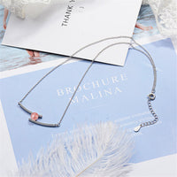 Strawberry Red Crystal & Silvvertone Pendant Necklace