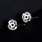 Cubic Zirconia & Silver-Plated Round-Cut Spiral Stud Earrings