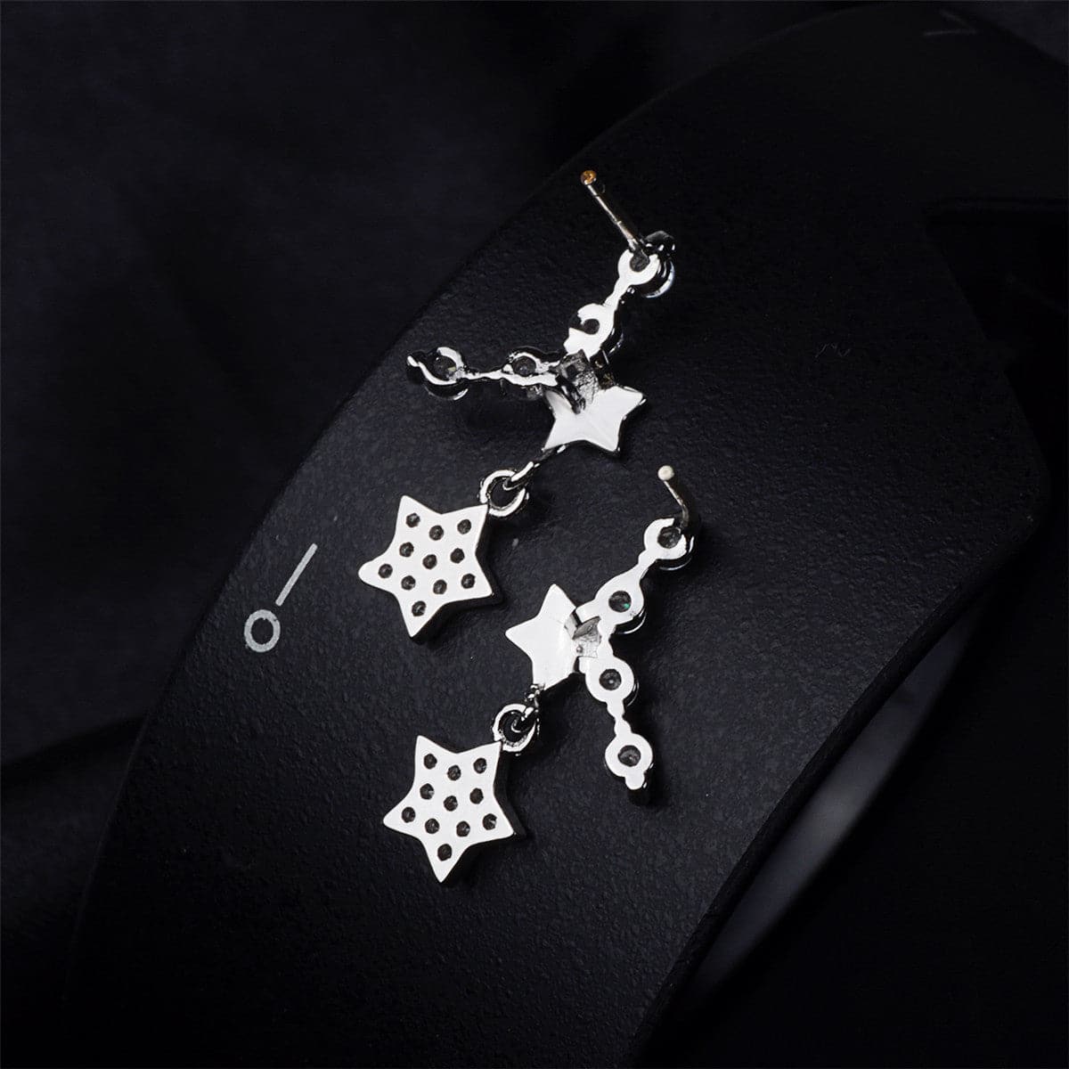Cubic Zirconia & Silver-Plated Star Galaxy Drop Earrings
