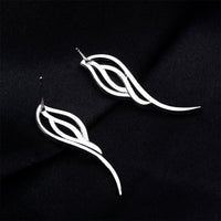 Cubic Zirconia & Silvertone Wing Dangle Earrings