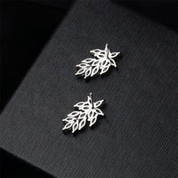 Cubic Zirconia & Silver-Plated Leaf Cluster Stud Earrings