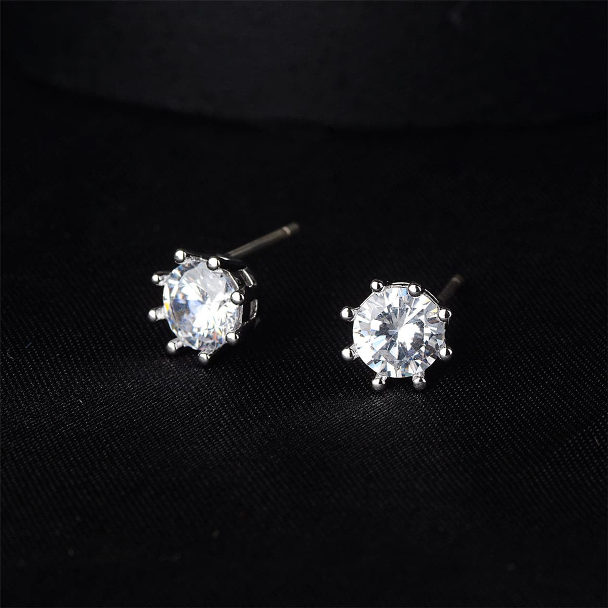 Cubic Zirconia & Silver-Plated Leaf Chain Drop Earrings