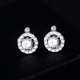 White Crystal & Cubic Zirconia Hola Stud Earrings