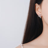 Pearl & Cubic Zirconia Star Stud Earrings