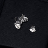 Cubic Zirconia & Silver-Plated Heart Cluster Stud Earrings