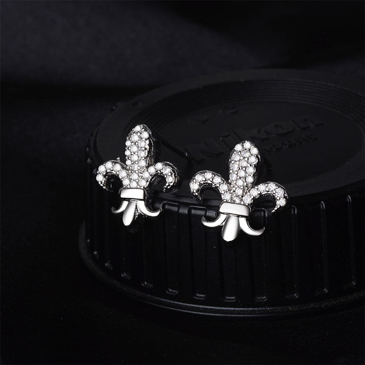 Cubic Zirconia & Silver-Plated Octopus Stud Earrings
