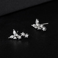 Cubic Zirconia & Silver-Plated Butterfly Drop Earrings