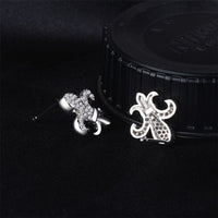 Cubic Zirconia & Silver-Plated Octopus Stud Earrings