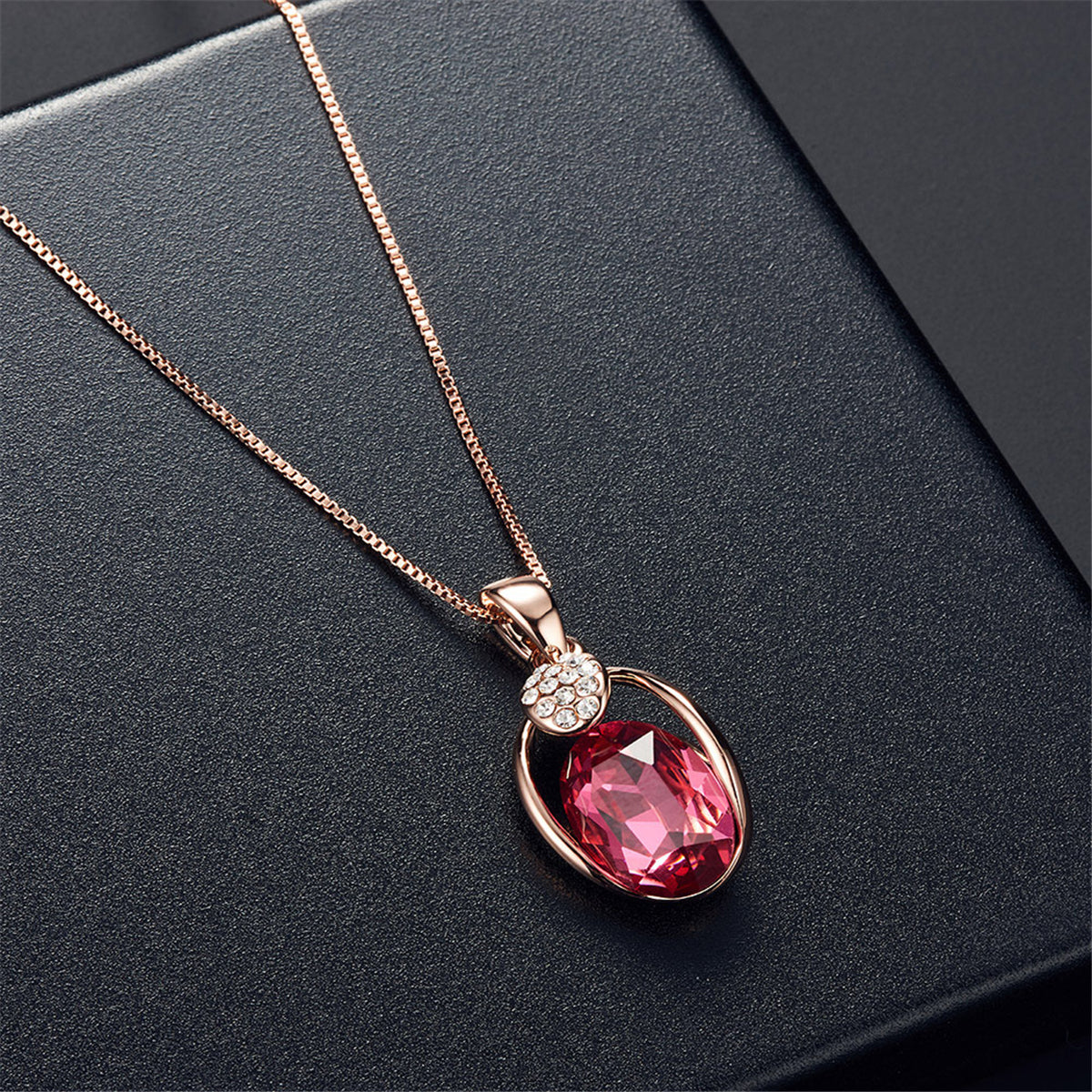 Red and White Cubic Zirconia Pendant Necklace and Drop Earrings, drop earrings for women, detail close-up