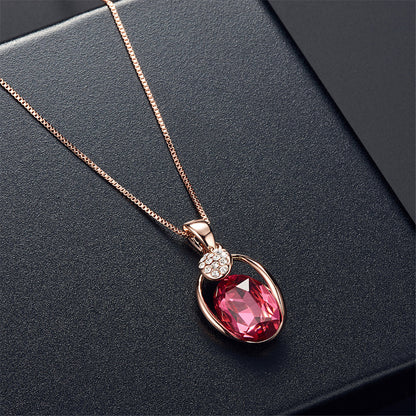 Red and White Cubic Zirconia Pendant Necklace and Drop Earrings, drop earrings for women, detail close-up