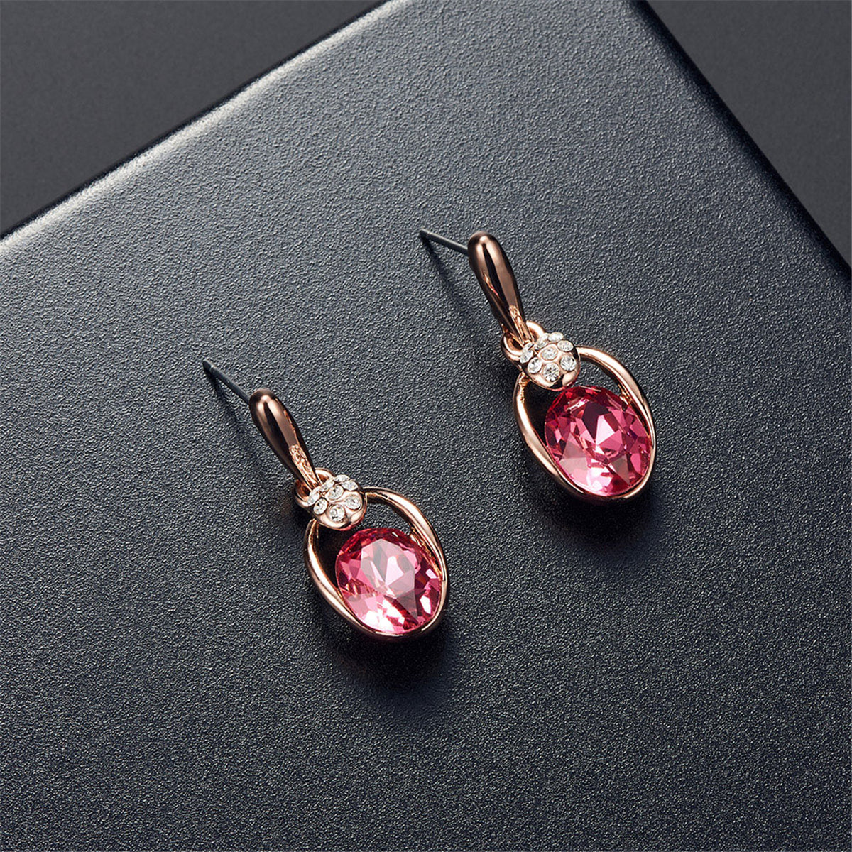 Red and White Cubic Zirconia Pendant Necklace and Drop Earrings, drop earrings for women, lifestyle look